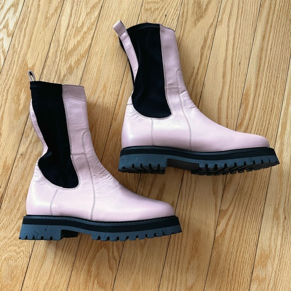 MARQUES ALMEIDA Pink Klara Combat Boots - Picture 5 of 7